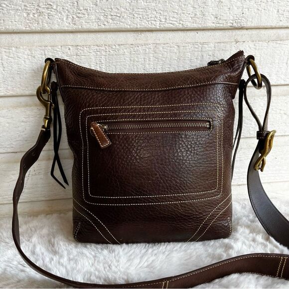 COACH Brown Leather Y2K Chelsea Laced Hobo Crossbody Bleecker Slim Bucket Bag - Picture 7 of 12